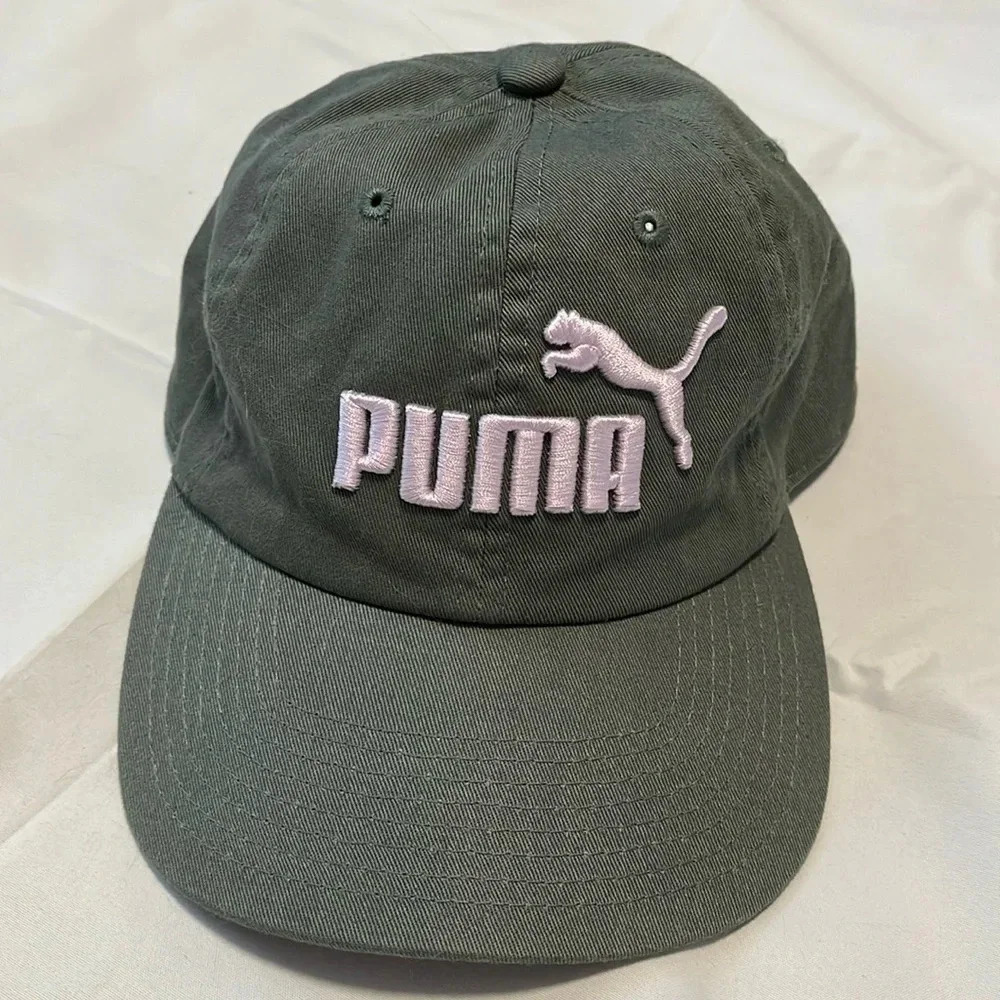 PUMA NWOT Relaxed Fit Adjustable Green and Pink Cotton Baseball Cap